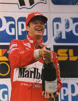 1994 Al Unser Jr signed photo - podium at Loudon