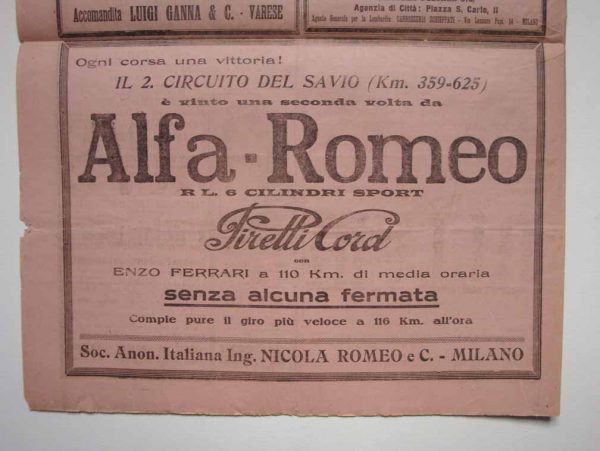1924 'La Gazzetta dello Sport' vintage newspaper
