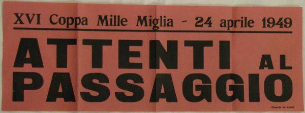 1949 Mille Miglia poster / banner