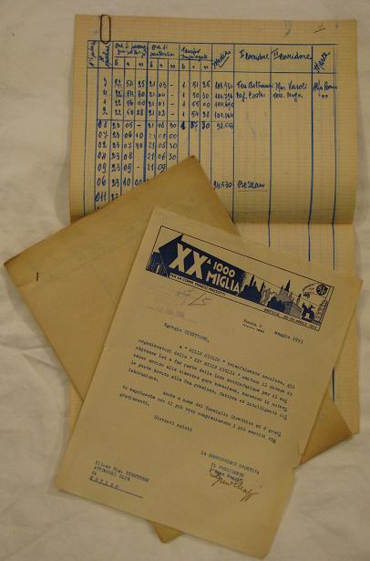 1953 Mille Miglia congratulatory letter