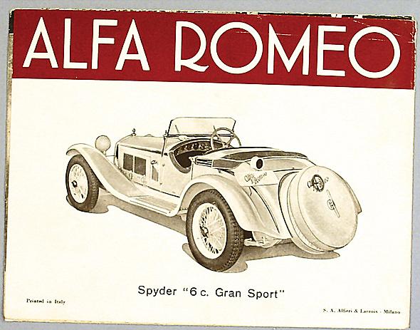 1930-1 Alfa Romeo 6C 1750 GS Gran Sport Spyder brochure