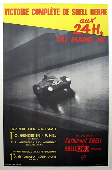 1958 Shell Oil Le Mans poster