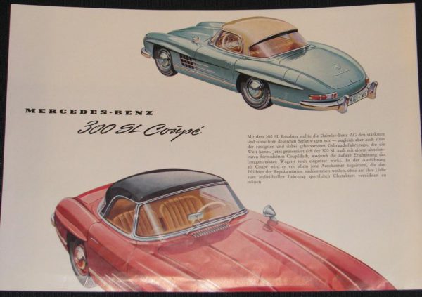 1958 Mercedes 300SL roadster/coupe leaflet