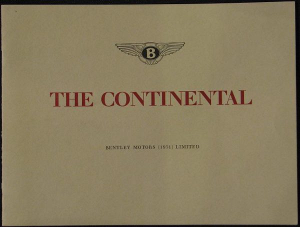 1953-5 Bentley R-Type Continental brochure