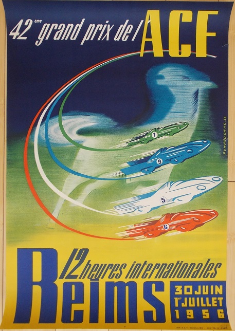 1956 Reims 12 hrs event poster