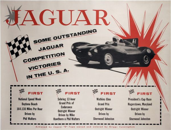 1955 Jaguar D-Type Victory showroom poster