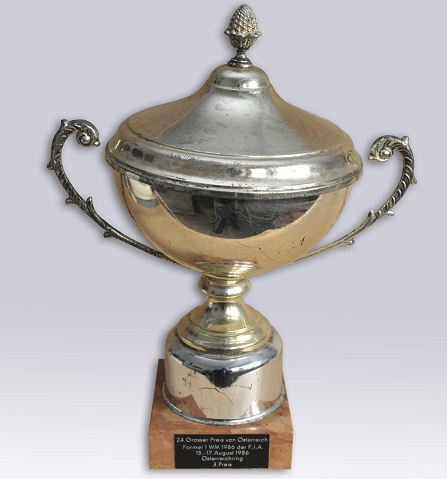 1986 Austrian GP trophy given to Stefan Johansson