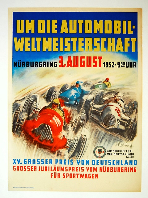 1952 German GP at Nurburgring poster