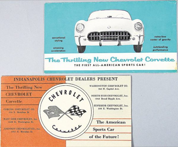 1953 Corvette factory sales brochures