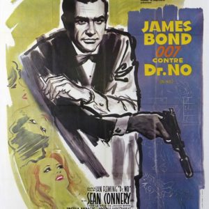 1962 James Bond "Dr. No" movie poster - blue
