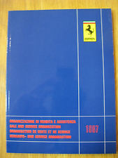 1987 Ferrari factory sales and service organization booklet