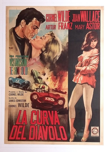 1957 "La Curva Del Diavolo" (Devil's Hairpin) Italian movie poster