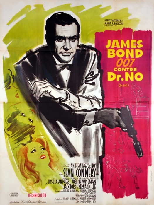 1962 James Bond "Dr. No" movie poster - red