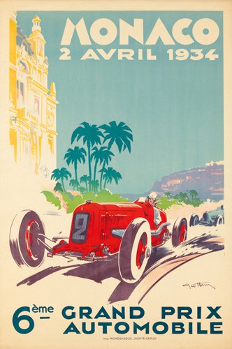 1934 Monaco GP original poster