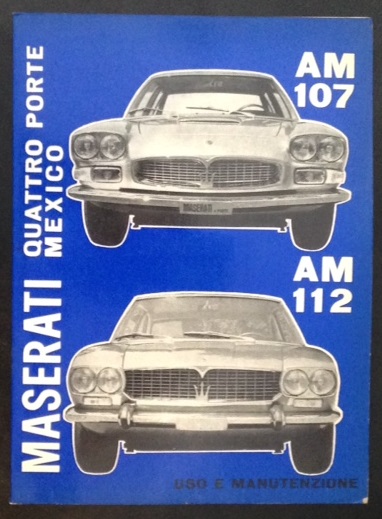 1963 Maserati Quattroporte / Mexico owner's manual