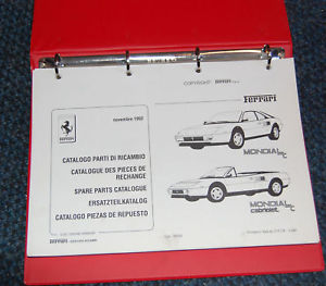 1992 Ferrari Mondial T/ Mondial T Cabriolet Temporary Spare Parts Catalog