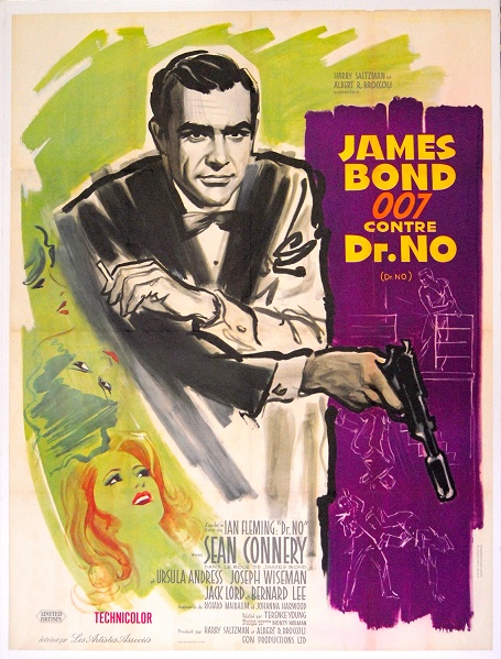 1962 James Bond "Dr. No" movie poster - purple