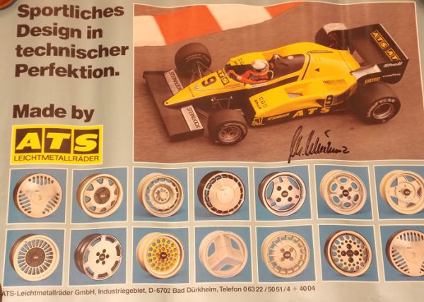 1983 ATS Wheels Manfred Winkelhock signed poster