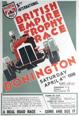 1936 British Empire Trophy Race at Donington event poster reprint