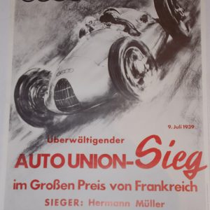 1939 Auto-Union victory poster reprint