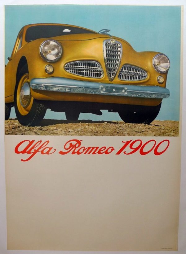 1950 Alfa Romeo 1900 showroom poster