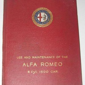 1928 Alfa Romeo 6C 1500 owner's manual