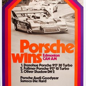 1973 Porsche factory poster 'Porsche Wins Edmonton Can-Am'