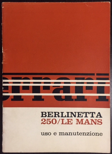 1964 Ferrari 250 LM owner's manual