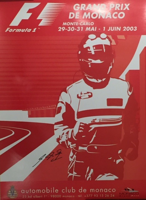 2003 Monaco GP original poster signed by Schumacher