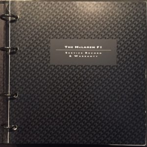 1996 McLaren F1 LM Service Record & Warranty manual