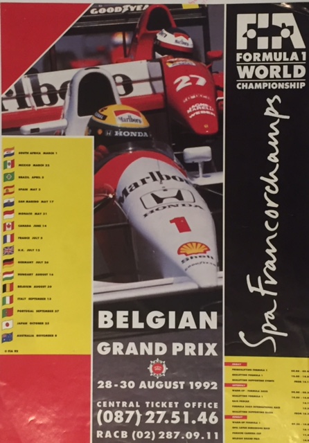 1992 Belgian GP at Spa poster