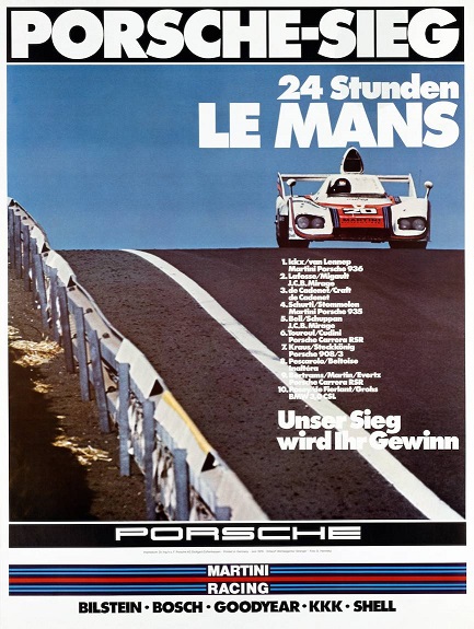 1976 Porsche Factory Le Mans victory poster
