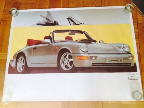 1990 Porsche 911 Carrera 2 Cabriolet showroom poster