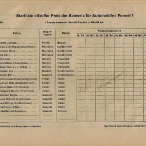 1954 Swiss GP at Bern multi-signed program