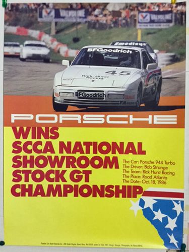 1986 Porsche 944 SCCA SSGT Atlanta celebration poster