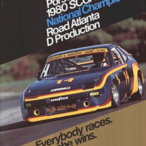 1980 Porsche Factory SCCA National Champion celebration poster
