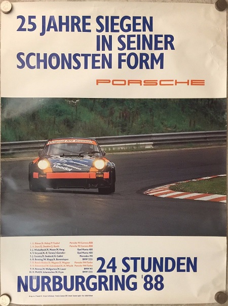 1988 Porsche Factory 24 Stunden Nurburgring celebration poster
