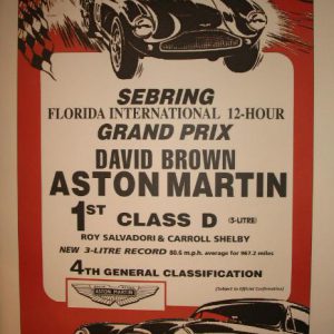 1956 Aston Martin at Sebring poster