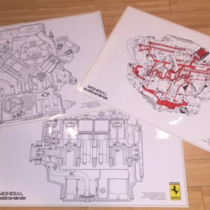 1983-85 Ferrari Mondial QV factory workshop technical diagram poster set
