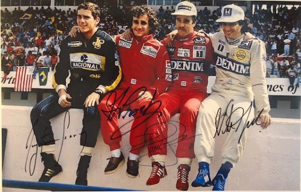 1986 Portuguese GP at Estoril multi-signed photo