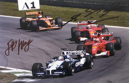 2001 Austrian GP photo signed by Schumacher & Montoya