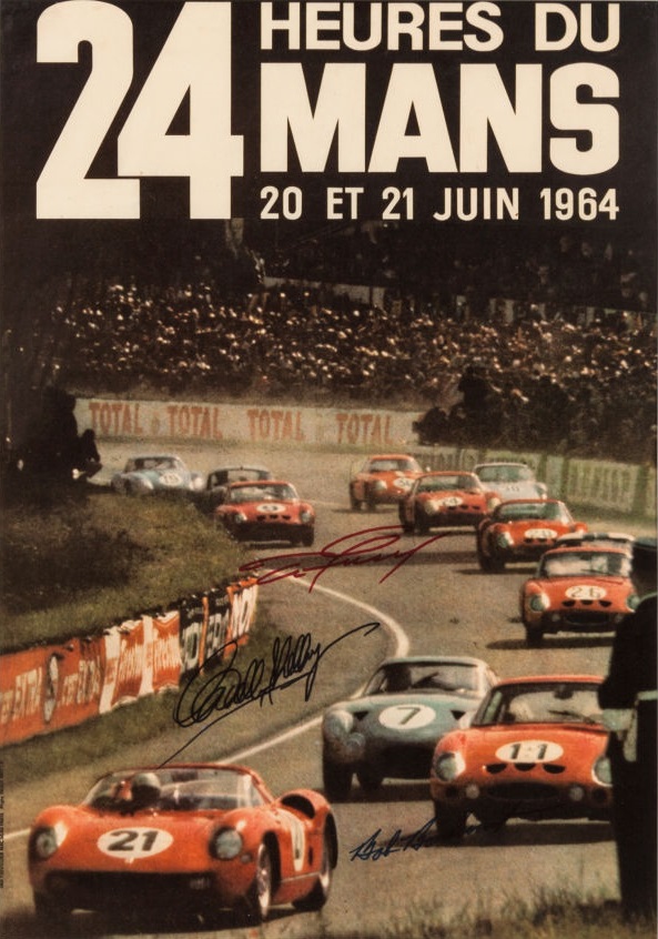 1964 Le Mans 24 hours multi-signed poster