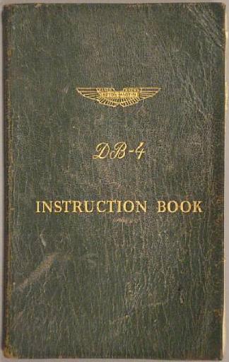 1958-1963 Aston Martin DB4 manual / instruction book