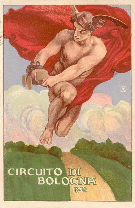 1908 Circuito di Bologna postcard