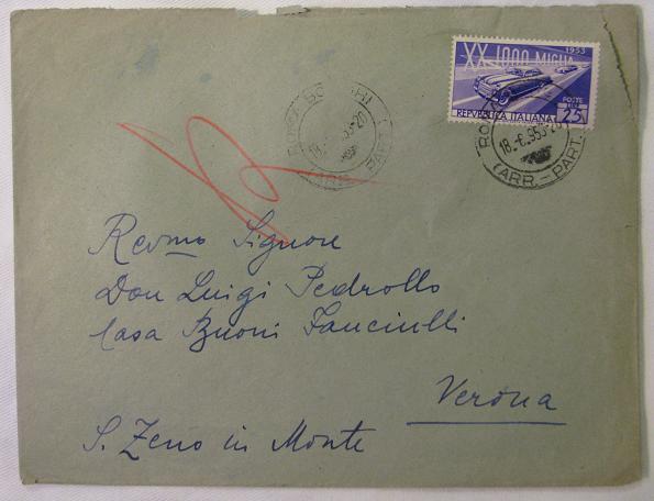 1953 Mille Miglia envelope