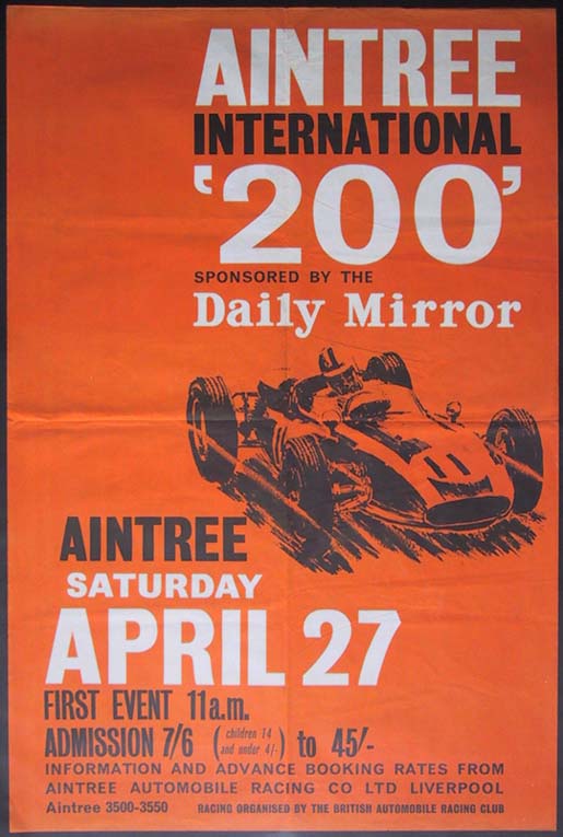 1963 Aintree 200 event poster