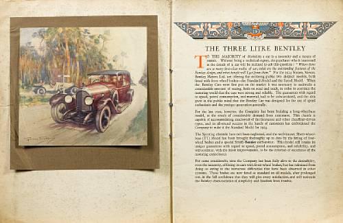 1924 Bentley 3L sales brochure