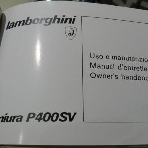 1971 Lamborghini Miura SV owner's manual