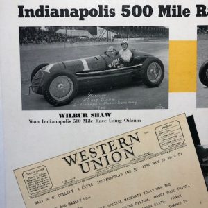 1940 Indy 500 Oilzum victory poster