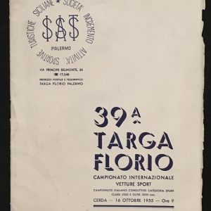 1955 Targa Florio rule book 'regolamento'